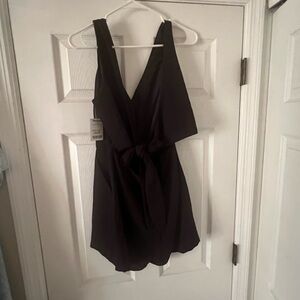 Backless black romper